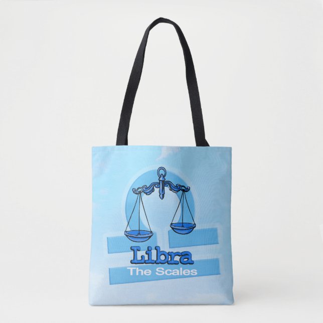 Libra zodiac astrology air sign blue bag (Front)