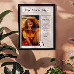 Libra | Zodiac Astrology Photo Newspaper Poster<br><div class="desc">This birthday zodiac poster is styled to look like a sleek newspaper cover that features your own photo and information. Perfect for friends & family to wish them a happy day on turning one year older. With recipients name, and birthday and zodiac sign personality traits included, this poster makes the...</div>