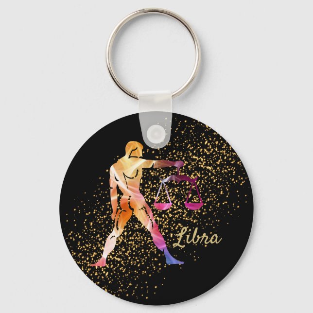 Libra - Zodiac Astrology Sign Key Ring (Front)