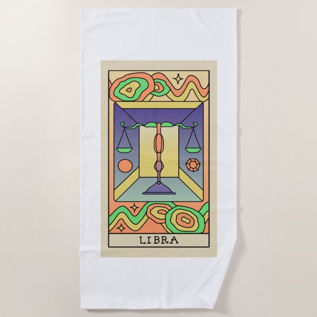 Libra Zodiac Beach Towel (Front)