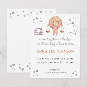 Libra Zodiac Birth Announcement