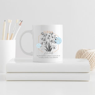 Libra zodiac birth flower month birthday  coffee mug