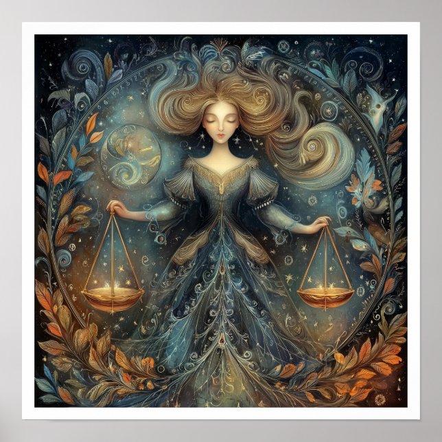 Libra Zodiac Birth Sign Astrology Celestial (Front)