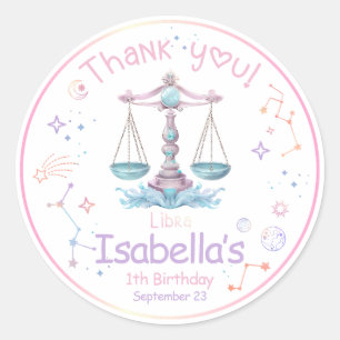 Libra Zodiac Birthday Classic Round Sticker