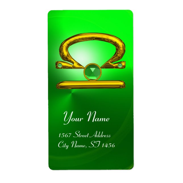 LIBRA ZODIAC BIRTHDAY Green Emerald Gold (Front)