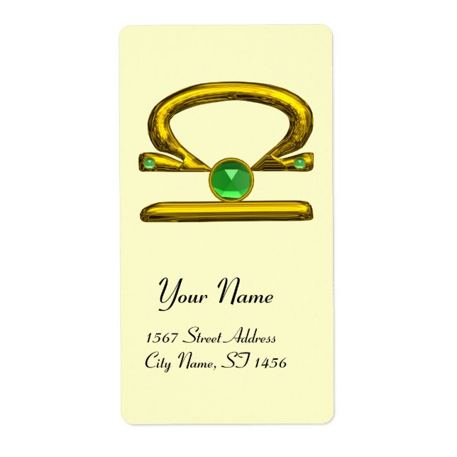 LIBRA ZODIAC BIRTHDAY Green Emerald Gold (Front)