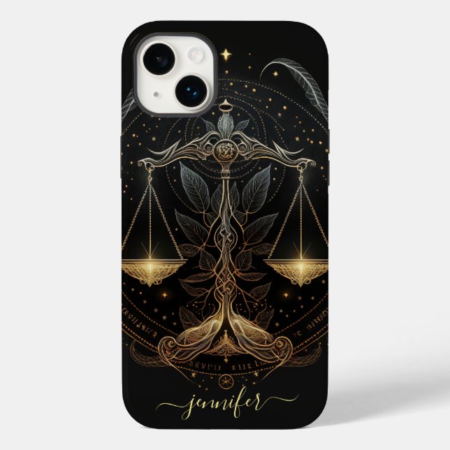 Libra zodiac black and gold Case-Mate iPhone case (Back)