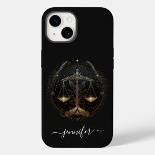 Libra zodiac black and gold Case-Mate iPhone case