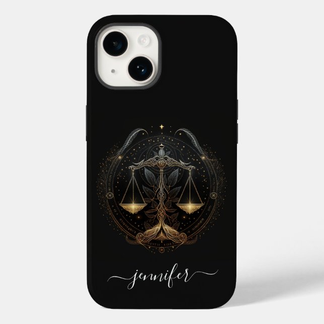Libra zodiac black and gold Case-Mate iPhone case (Back)