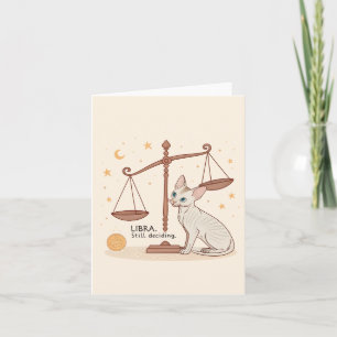 Libra Zodiac Cat Balance Still Deciding Art Holiday Card