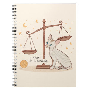 Libra Zodiac Cat Balance Still Deciding Art Notebook