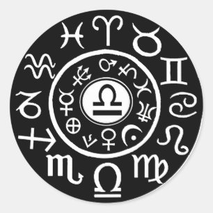 Libra Zodiac Classic Round Sticker