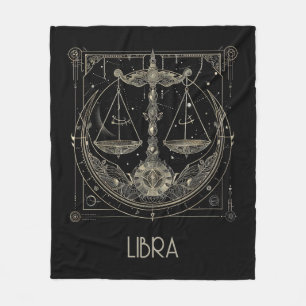 Libra Zodiac Constellation Fleece Blanket