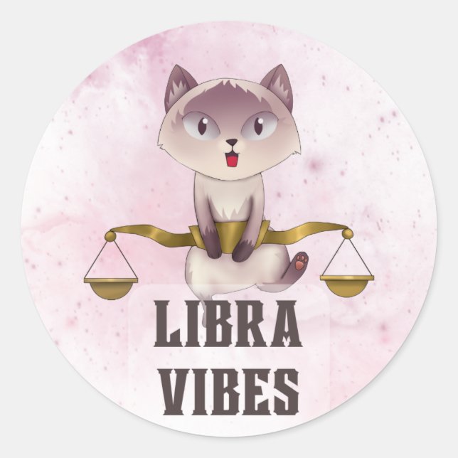 Libra Zodiac Decal for Astrology Lovers Classic Round Sticker (Front)