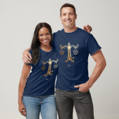 Libra Zodiac Gold Monochrome Graphic T-Shirt (Unisex)