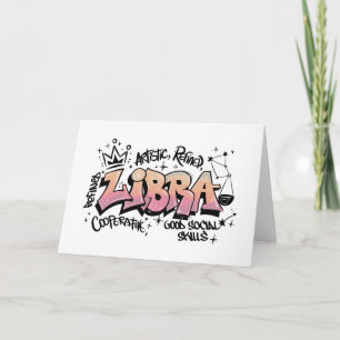 Libra Zodiac Graffiti  Card