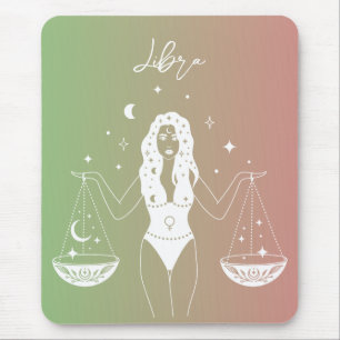 Libra zodiac horoscope star sign gradient mouse pad