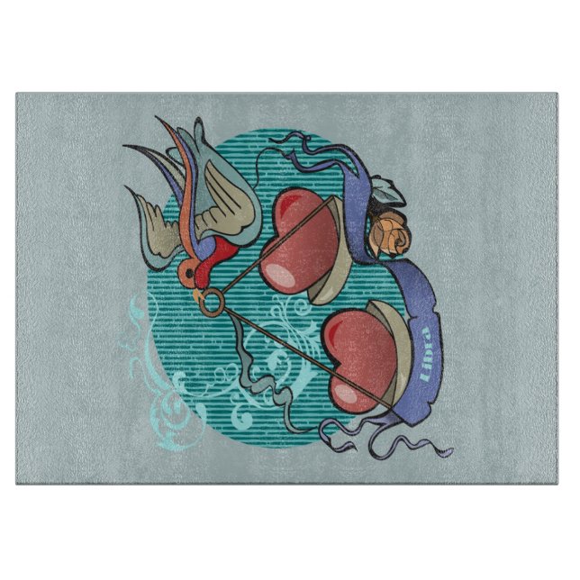 Libra zodiac in tattoo - Cute Libra Zodiac Lover Cutting Board (Front)