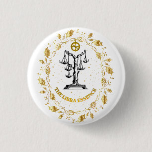 Libra Zodiac Luxury Aesthetic Stars Art 3 Cm Round Badge