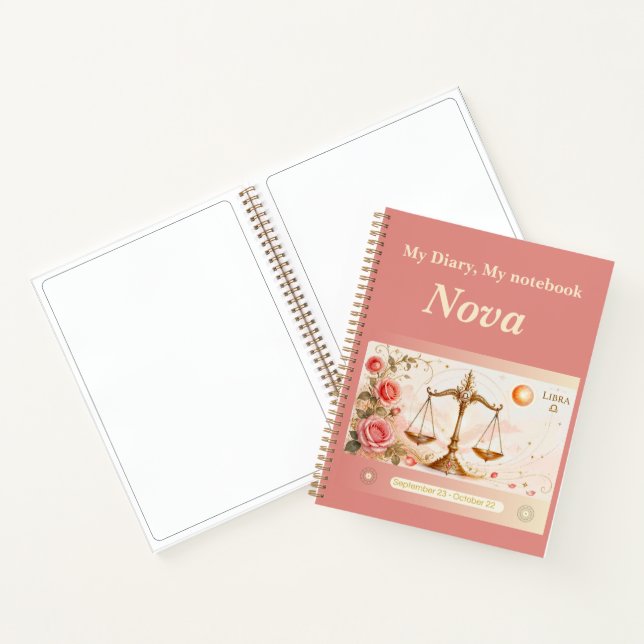 Libra Zodiac Notebook/Diary – Art Nouveau Notebook (Inside)