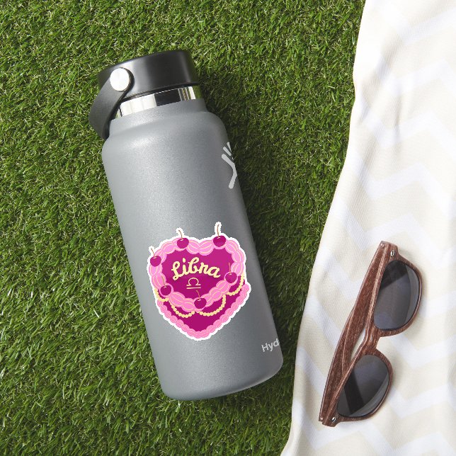 Libra Zodiac Pastel Heart Birthday Cake (HydroFlask Insitu)