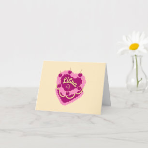 Libra Zodiac Pastel Heart Birthday Cake Card
