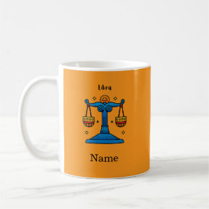 Libra Zodiac Retro Pop Art - Personalised Gift Coffee Mug