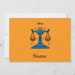Libra Zodiac Retro Pop Art - Personalised Gift Invitation