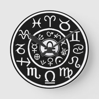 Libra Zodiac Round Clock
