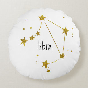 Libra Zodiac Round Cushion