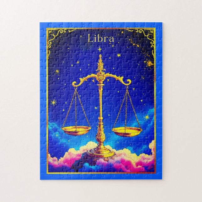 Libra Zodiac Scales in a Star-Filled Sky Jigsaw Puzzle (Vertical)