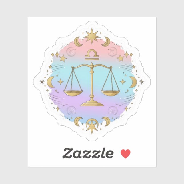 Libra Zodiac Scales Sticker Celestial Astrology    (Sheet)