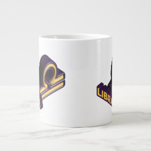 Libra Zodiac Sign and Text Design Large Coffee Mug