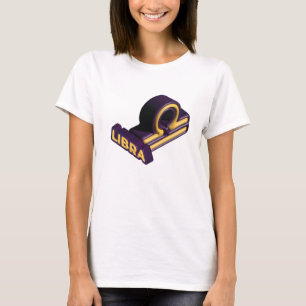 Libra Zodiac Sign and Text Design T-Shirt
