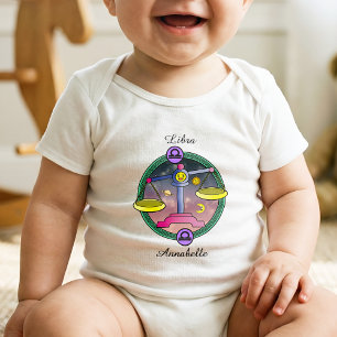 Libra Zodiac Sign Astrology Cartoon Horoscope Baby Bodysuit