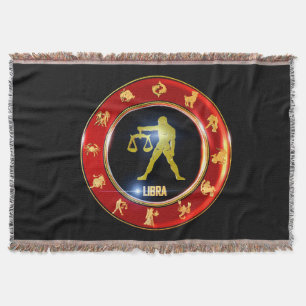 Libra Zodiac Sign Astrology Throw Blanket