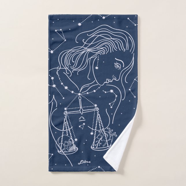 Libra zodiac sign bath towel set (Hand Towel)