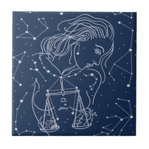 Libra zodiac sign ceramic tile