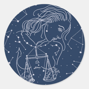 Libra zodiac sign classic round sticker