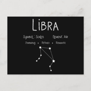 Libra Zodiac Sign Constellation Astrology Gift Postcard