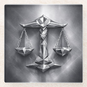 libra zodiac sign glass coaster
