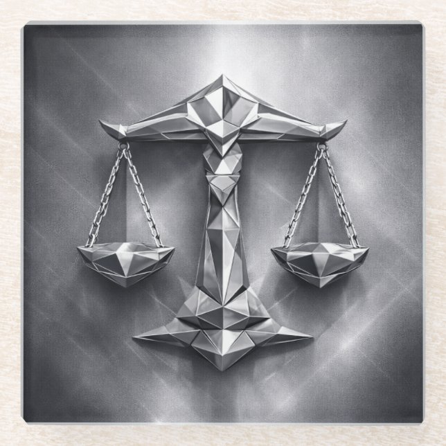 libra zodiac sign glass coaster (Front)