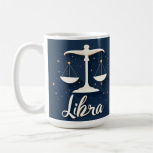 Libra Zodiac Sign Icon with Balanced Scales Coffee Mug