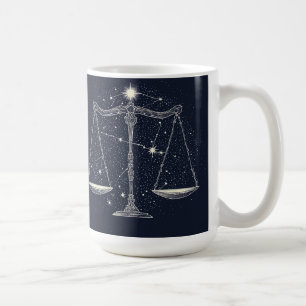 Libra Zodiac Sign Icon with Balanced Scales Coffee Mug