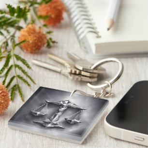 libra zodiac sign key ring