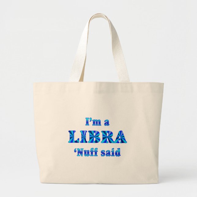 Libra Zodiac Sign Large Tote Bag (Front)