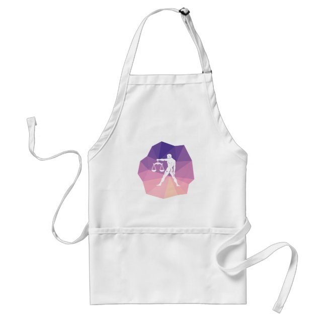 Libra zodiac sign modern 3d design apron (Front)