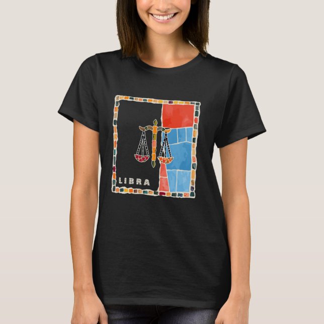 Libra zodiac sign mosaic - harmony and balance in  T-Shirt (Front)