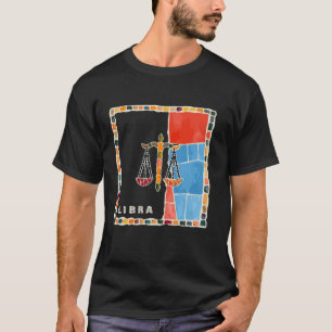 Libra zodiac sign mosaic - harmony and balance in  T-Shirt