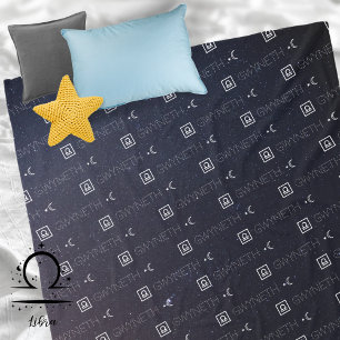 Libra Zodiac Sign Name Constellation Astrology Fleece Blanket